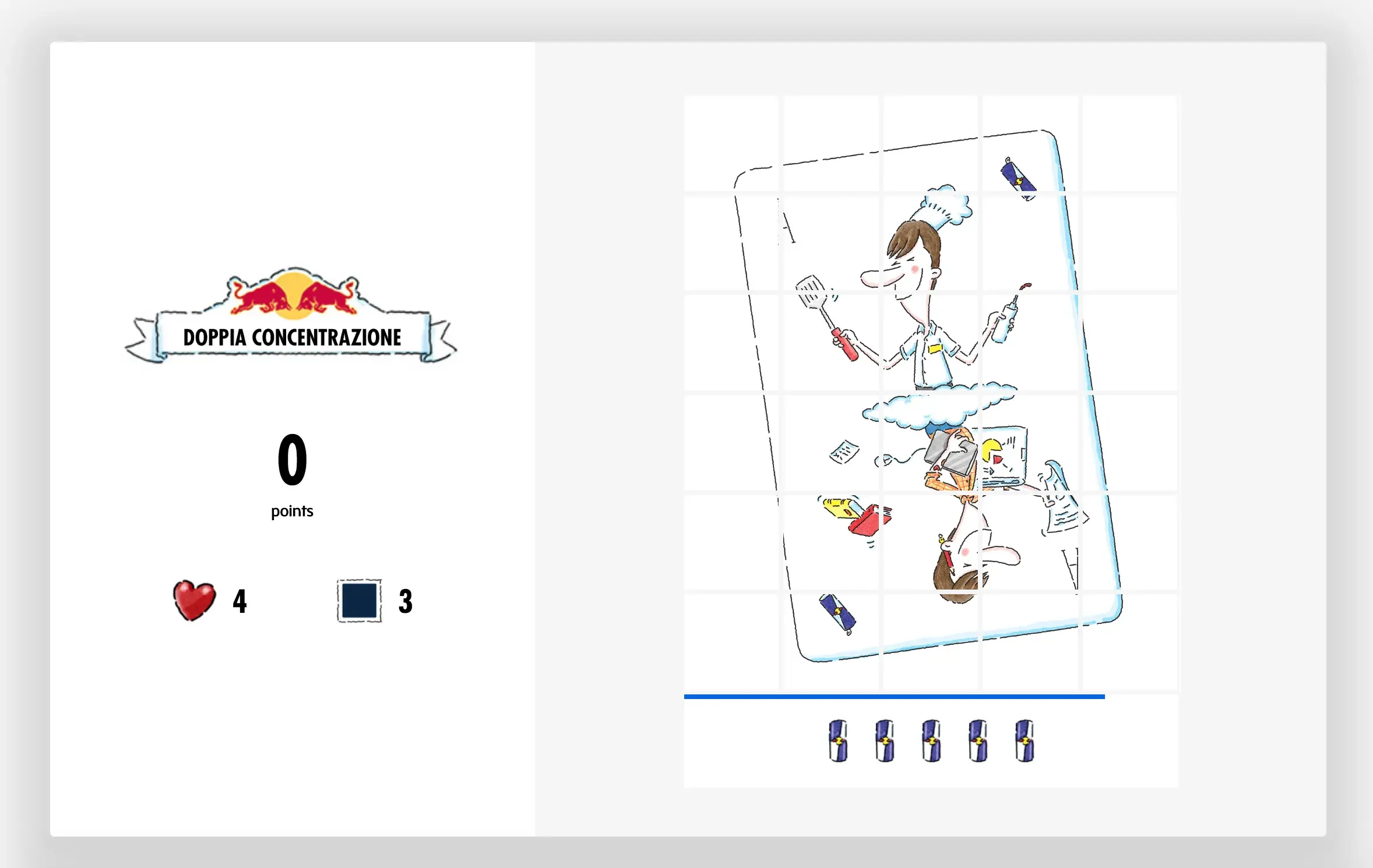 Red Bull “Doppia Concentrazione” memory game on the Red Bull website